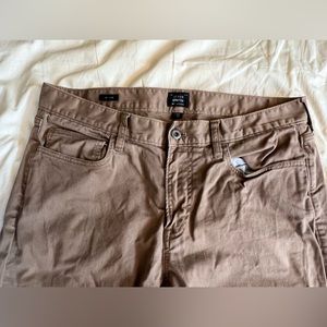 J. Crew stretch dark tan khaki pants 34/34